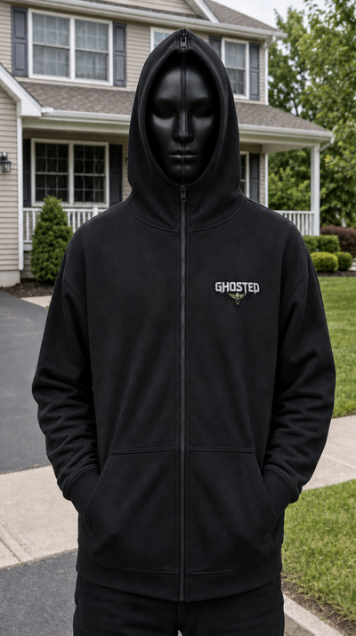 GHOSTED Skull Mask Zip-Up Hoodie